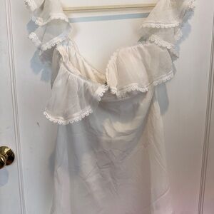 ASOS Ivory Ruffle Wedding Mini Dress
